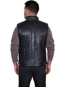 Vest, Quilted Two Tone Leather