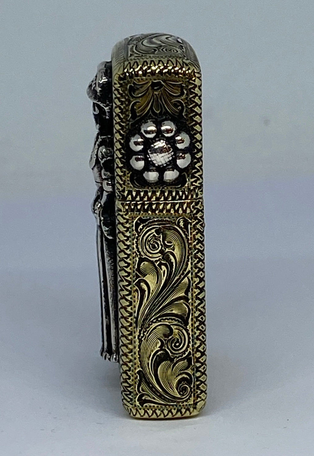 Zippo Lighter with Catrina — Engraved Custom Brass Armor