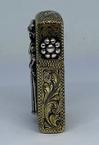 Zippo Lighter with Catrina — Engraved Custom Brass Armor