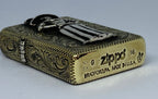 Zippo Lighter with Catrina — Engraved Custom Brass Armor