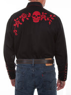 Shirt, Skulls & Roses Western Shirt P-771