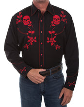 Shirt, Skulls & Roses Western Shirt P-771