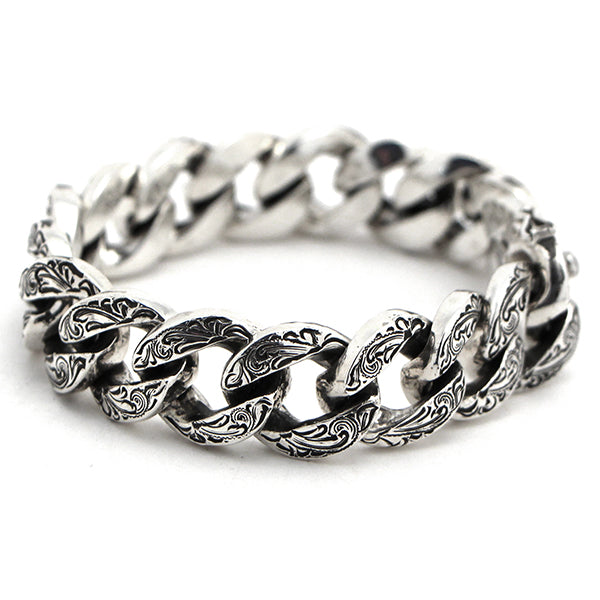 Bracelet, Links in Hand Engraved Sterling Silver CB-10