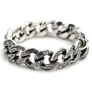 Bracelet, Links in Hand Engraved Sterling Silver CB-10