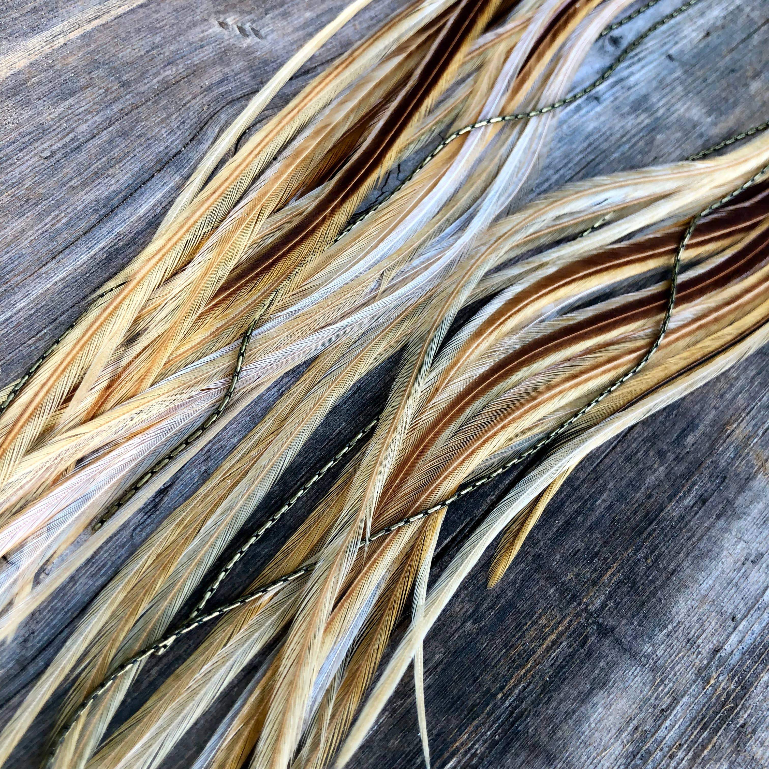 Feather-Earrings-Extra-Long-in-Blonde-by-ASTALI-Made-in-USA