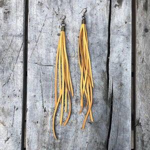 Earrings, Leather Tassels, Color Options