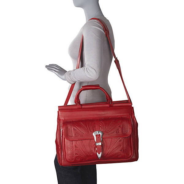 Carry On Bag in Hand Tooled Leather, Multi Colors - 823