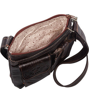 Handbag, Conceal-Carry Cross Body Purse, Hand Tooled Leather, Multi Colors 8408