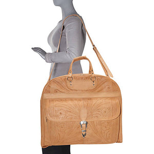Hand-Tooled-Leather-Garment-Bag-by-Ropin-West-809-Natural