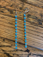 Earrings, Twelve Turquoise Studs in Sterling Silver, Sale!
