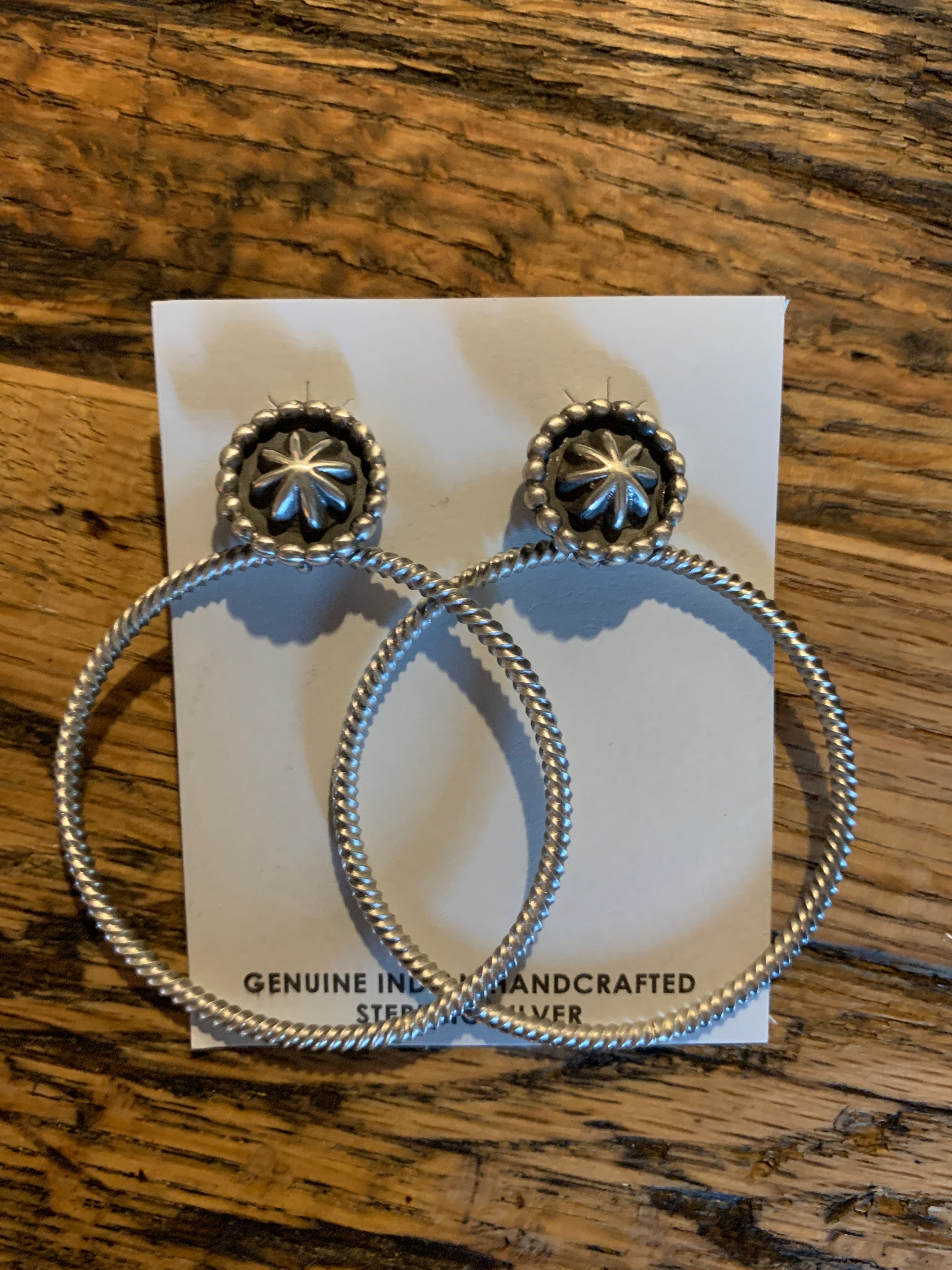 Earrings, Large Twisted Hoops Sterling Silver, SALE!