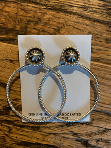 Earrings, Large Twisted Hoops Sterling Silver, USA