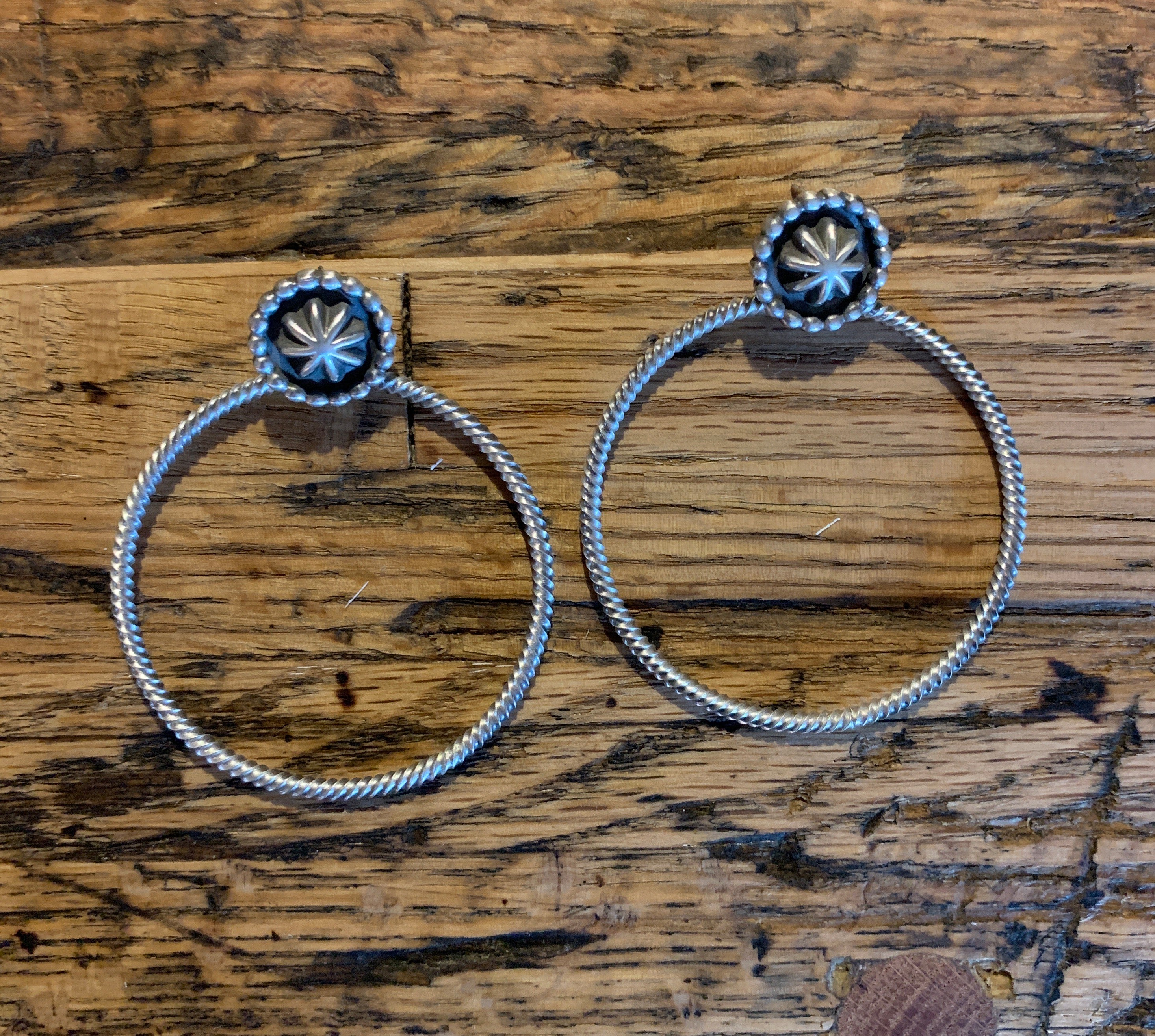 Earrings, Large Twisted Hoops Sterling Silver, SALE!