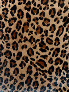 Calf Hide, Leopard Print on Brown