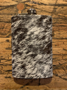 Flask, 10 oz Stainless Steel wrapped in Cowhide