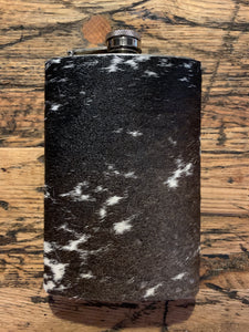 Flask, 10 oz Stainless Steel wrapped in Cowhide