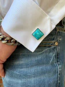 Cuff Links, Turquoise, Square or Round
