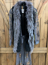 Scarf, Genuine Rex Rabbit Fur with Silver Fox Trim