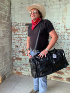 Duffle Bag in Hand Tooled Leather, Large, Multi Colors 480L
