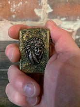 Zippo Lighter with Sterling Silver Chief, Engraved Custom Brass Armor
