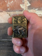 Zippo Lighter with Sterling Silver Buffalo, Engraved Brass Armor