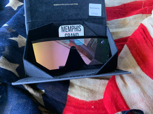 Sunglasses, Kerosene in Gringa Pink Mirror Lenses, Black Frames