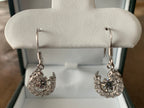 Earrings, Horseshoe Dancing Stone Dangles in Sterling Silver