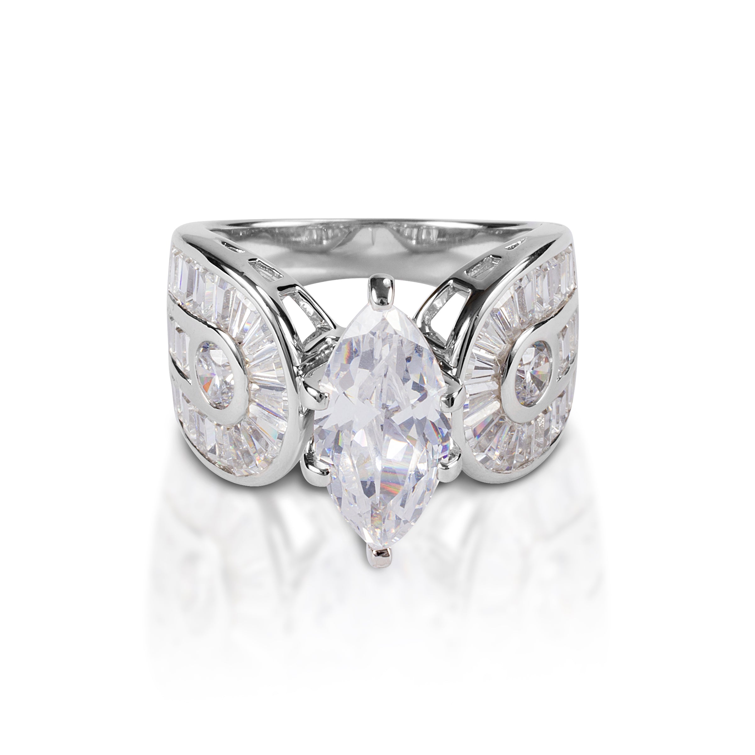 Ring, Marquise CZ Stone in Sterling Silver - Size 6 - Sale!