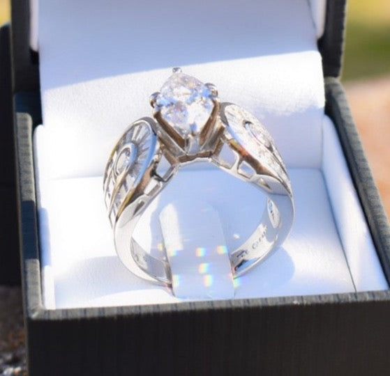 Ring, Marquise CZ Stone in Sterling Silver - Size 6 - Sale!