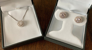 Earrings, Round Bezel Set Pavé Earrings in Sterling Silver