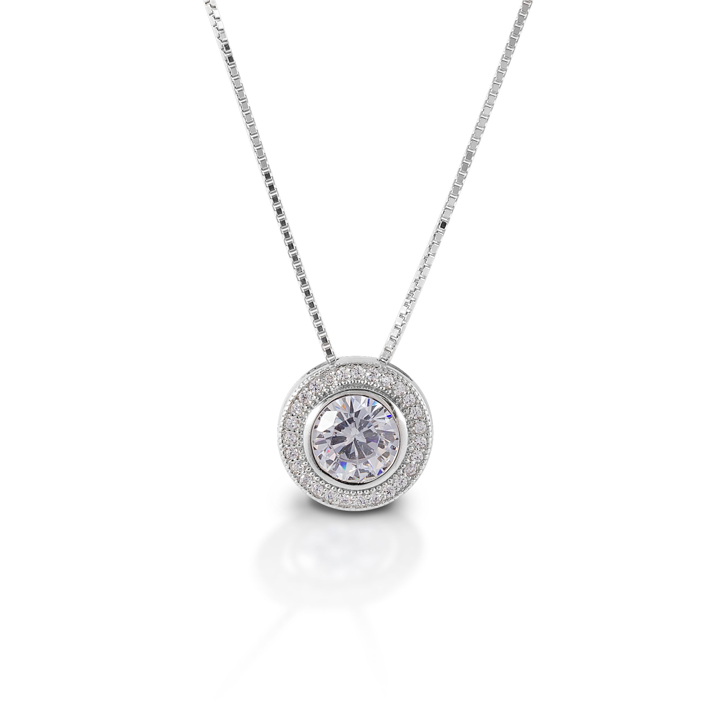 Earrings, Round Bezel Set Pavé Earrings in Sterling Silver - Sale!