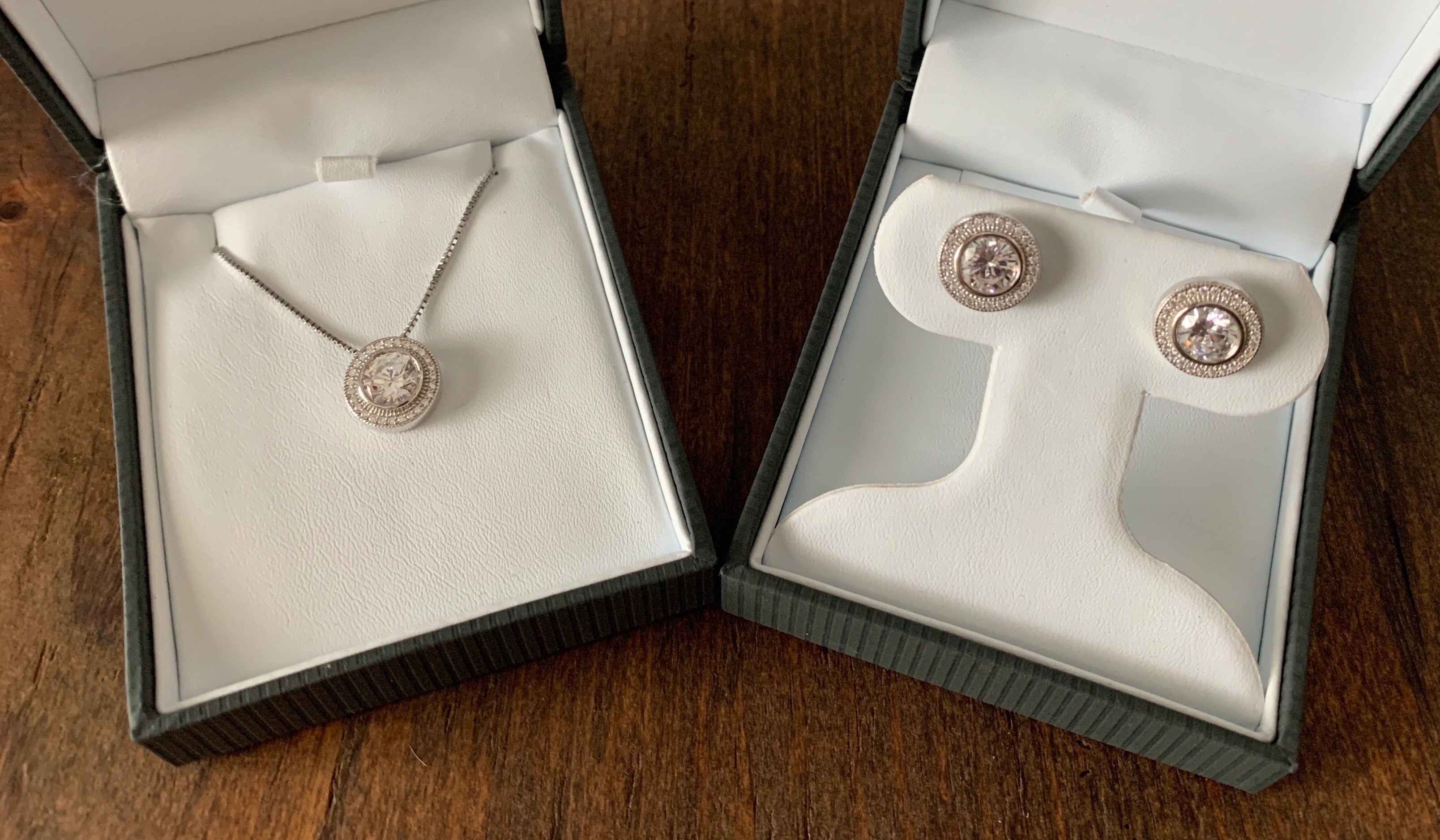 Necklace, Round Bezel Set Pavé Pendant in Sterling Silver - Sale!