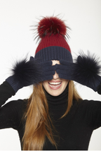 Gloves, Angora Wool with Genuine Fur Pom, Multiple Colors - Linda Richards - Style GL04