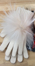 Gloves, Angora Wool with Genuine Fur Pom, Multiple Colors - Style GL04