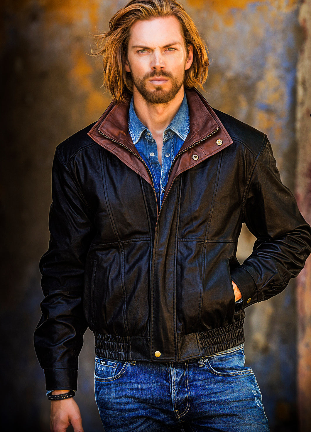 Man-Wearing-Black-Featherlite-Leather-Jacket-by-Scully-48