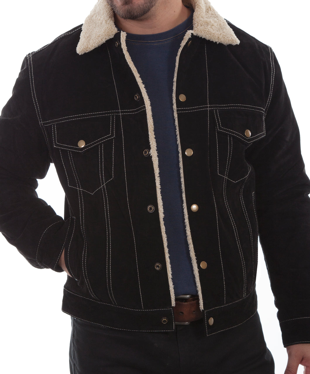 Man-Wearing-Suede-Leather-Shearling-Jacket-by-Scully-113