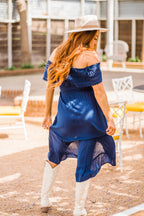 Dress, Hi-Lo Off Shoulder with Lace Detail, Multiple Colors - Style PSL-266