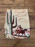 Vintage Western Print Mini Skirt