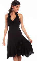 Dress, Ruffled Halter Dress - Style PSL-054