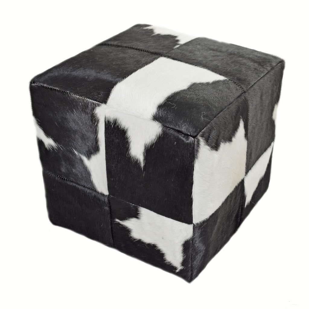 Cube Furniture, Cowhide Ottoman, Footstool, 13 Color Options