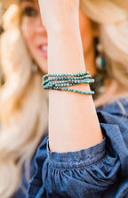 Bracelet, Turquoise Five Strands w/ Sterling Beads - Style 323AB