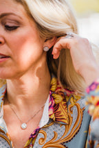 Earrings, Round Bezel Set Pavé Earrings in Sterling Silver - Sale!
