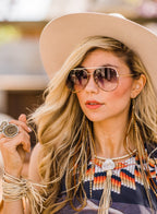 Necklace, Collar with Cream Deerskin Tassel & Druzy Stone - Sale!