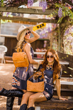 Backpack-Purse, Hand Tooled Leather, Multi Colors, 382-L