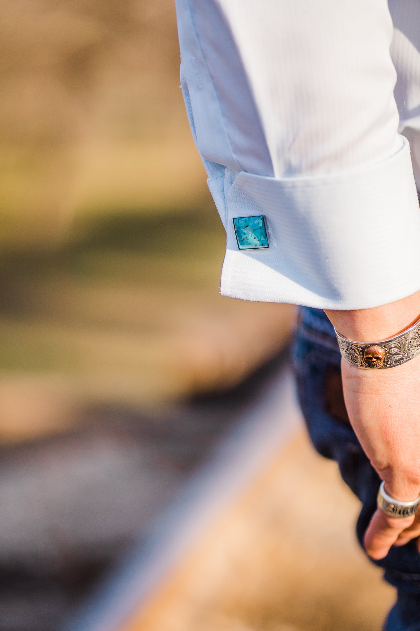 Cuff Links, Turquoise, Square or Round