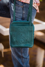Handbag, Slim Cross Body Purse, Hand Tooled Leather, Multi Colors 462