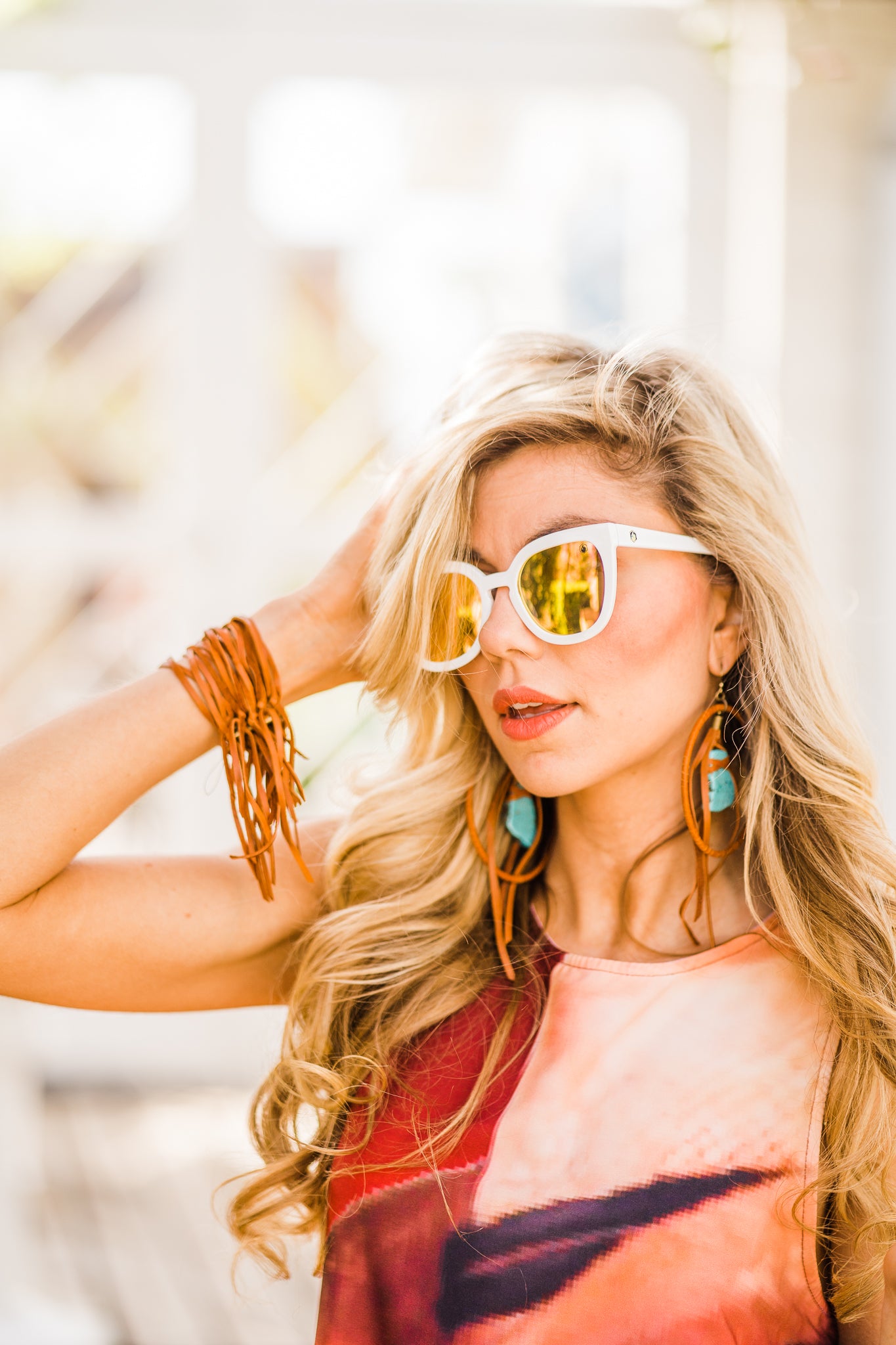 Sunglasses, Darlin' in Glam White, Pink Mirror Lens, SALE!