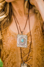 Necklace, Stamped Rustic Pendant on Leather