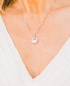 Necklace, Horseshoe Dancing Stone Pendant in Sterling Silver