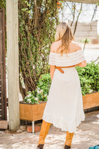 Dress, Hi-Lo Off Shoulder with Lace Detail, Multiple Colors - Style PSL-266